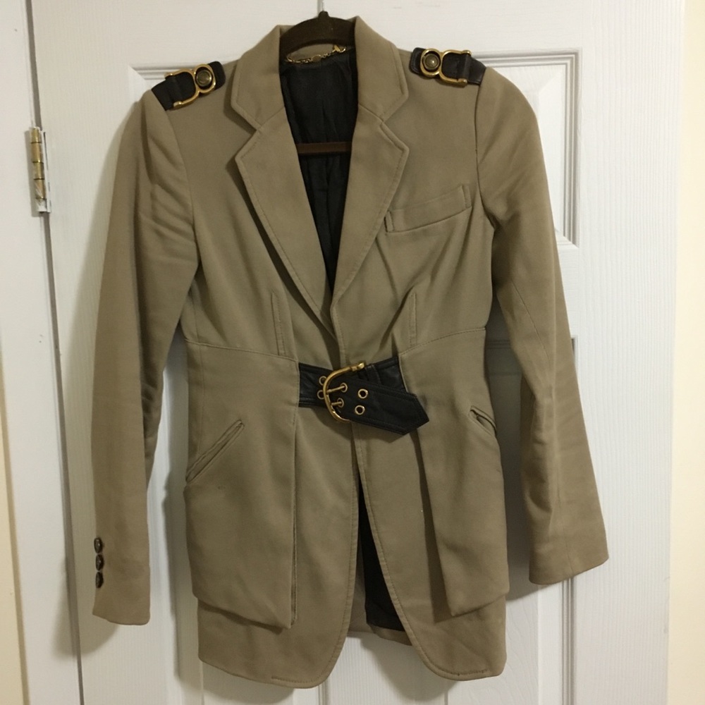 GUCCI Women’s Blazer Size XS / Small Beige Belt - Picture 1 of 8